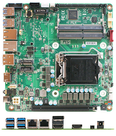 Jetway LI21-Q470E Thin-ITX (Intel LGA1200 Socket, Comet Lake-S Q470E, Half-Height)