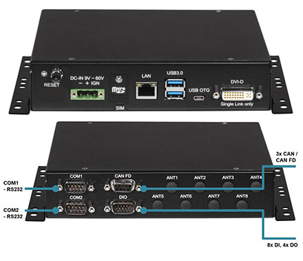 Sintrones IBOX-500 (NXP i.MX 8X Quad Plus SoC, 3GB RAM/32GB eMMC5.1, 9-60V Automotive Power Supply) [<b>FANLESS</b>]